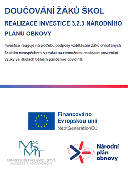 Realizace investice 3.2.3 Národního plánu obnovy (Doučování)